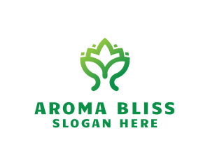 Green Lotus Plant logo design