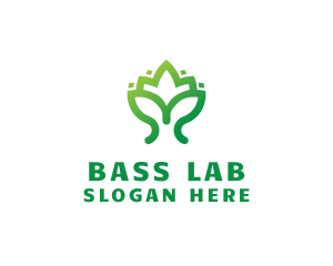 Green Lotus Plant logo design