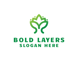 Green Lotus Plant logo design