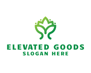 Green Lotus Plant logo design