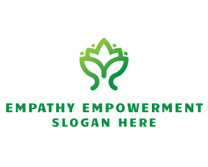 Green Lotus Plant logo design