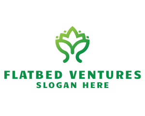 Green Lotus Plant logo design