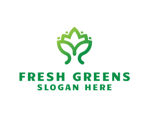 Green Lotus Plant logo design