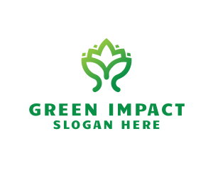 Green Lotus Plant logo