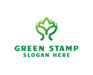 Green Lotus Plant logo design