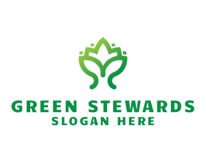 Green Lotus Plant logo design