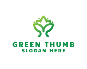 Green Lotus Plant logo design