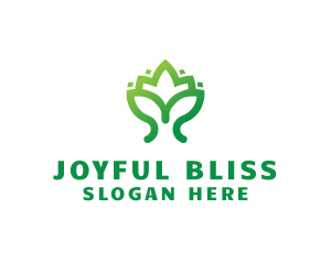 Green Lotus Plant logo design