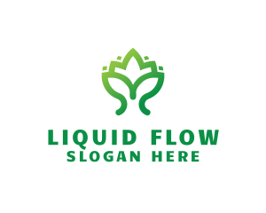 Green Lotus Plant logo design