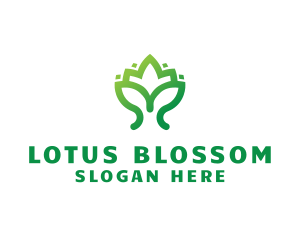 Green Lotus Plant logo