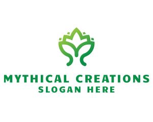 Green Lotus Plant logo design