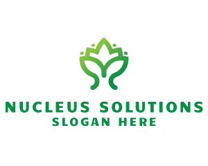 Green Lotus Plant logo design