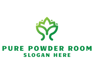 Green Lotus Plant logo design