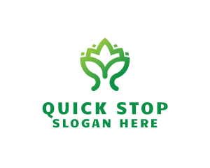 Green Lotus Plant logo design