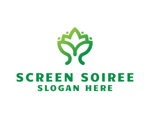 Green Lotus Plant logo design