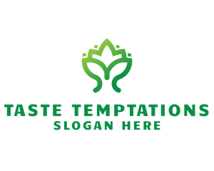 Green Lotus Plant logo design