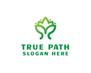 Green Lotus Plant logo design