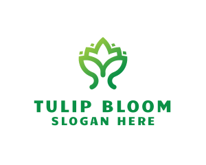 Green Lotus Plant logo design