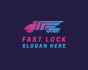 Gradient Fast Truck logo design