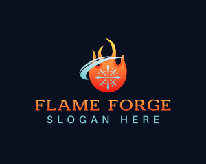  Flame Cooling HVAC logo design