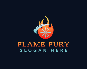  Flame Cooling HVAC logo design