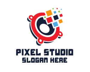 Pixel Audio Speaker logo design