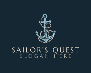 Anchor Rope Letter S logo design