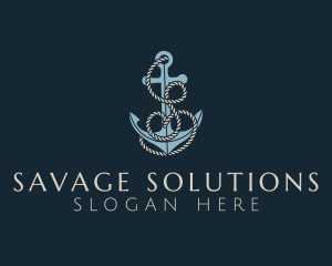 Anchor Rope Letter S logo design