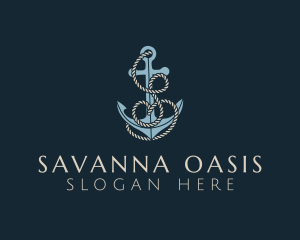 Anchor Rope Letter S logo design