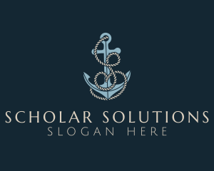 Anchor Rope Letter S logo design