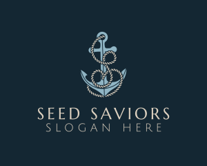 Anchor Rope Letter S logo design