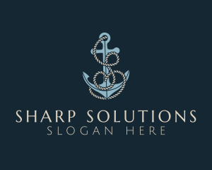 Anchor Rope Letter S logo design