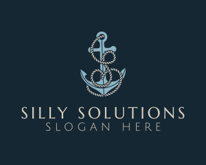 Anchor Rope Letter S logo design