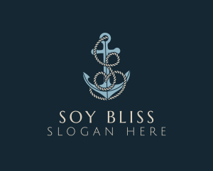 Anchor Rope Letter S logo design