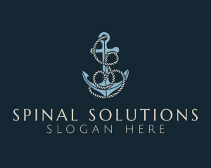 Anchor Rope Letter S logo design