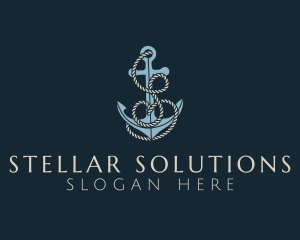 Anchor Rope Letter S logo design