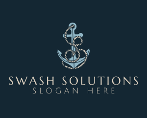 Anchor Rope Letter S logo design