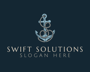 Anchor Rope Letter S logo design