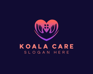 Heart Care Hand logo design