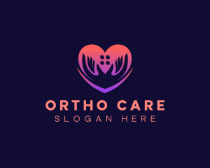 Heart Care Hand logo design