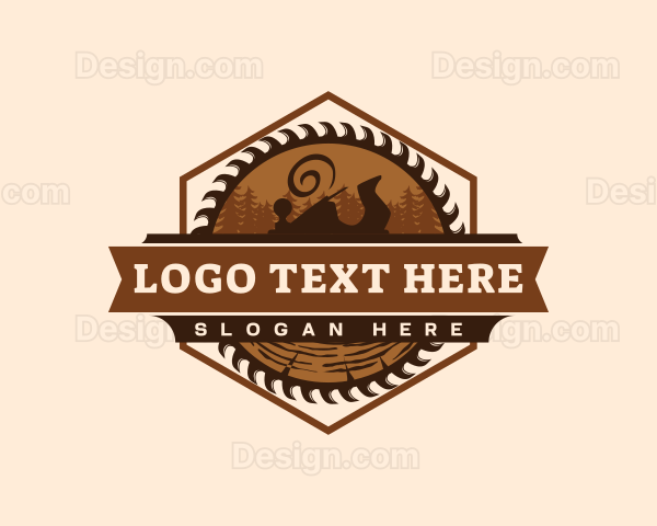 Woodwork Saw Crafting Logo