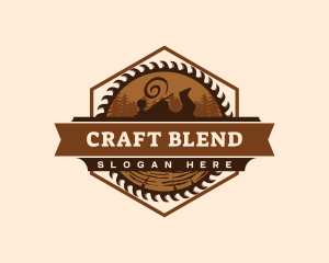 Woodwork Saw Crafting logo design