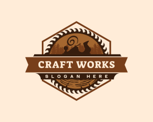 Woodwork Saw Crafting logo design