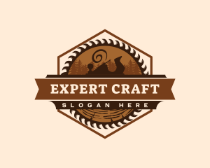 Woodwork Saw Crafting logo design