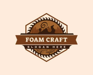 Woodwork Saw Crafting logo design