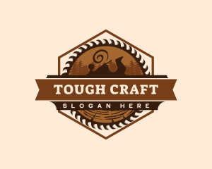 Woodwork Saw Crafting logo design