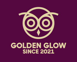 Golden Owl Bird logo design