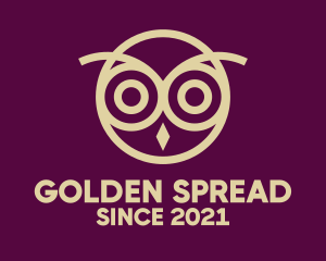 Golden Owl Bird logo design