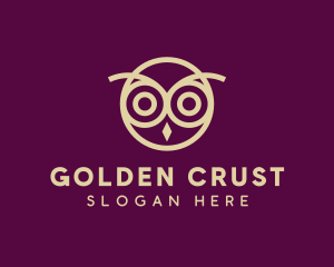 Golden Owl Bird logo design