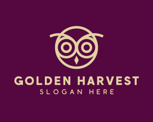 Golden Owl Bird logo design